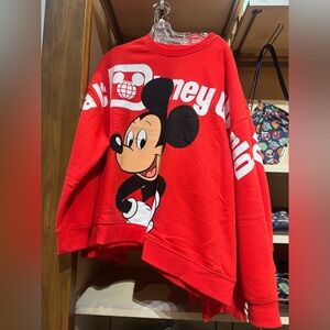 Mickey Mouse Disney Red Crew Neck Sweater Walt Disney World Resort Pullover